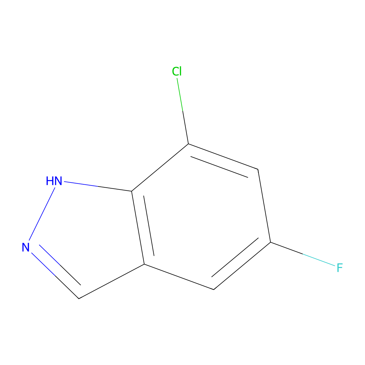 7-Chloro-5-fluoro-1H-indazole molecular structure, CAS 1373223-64-3