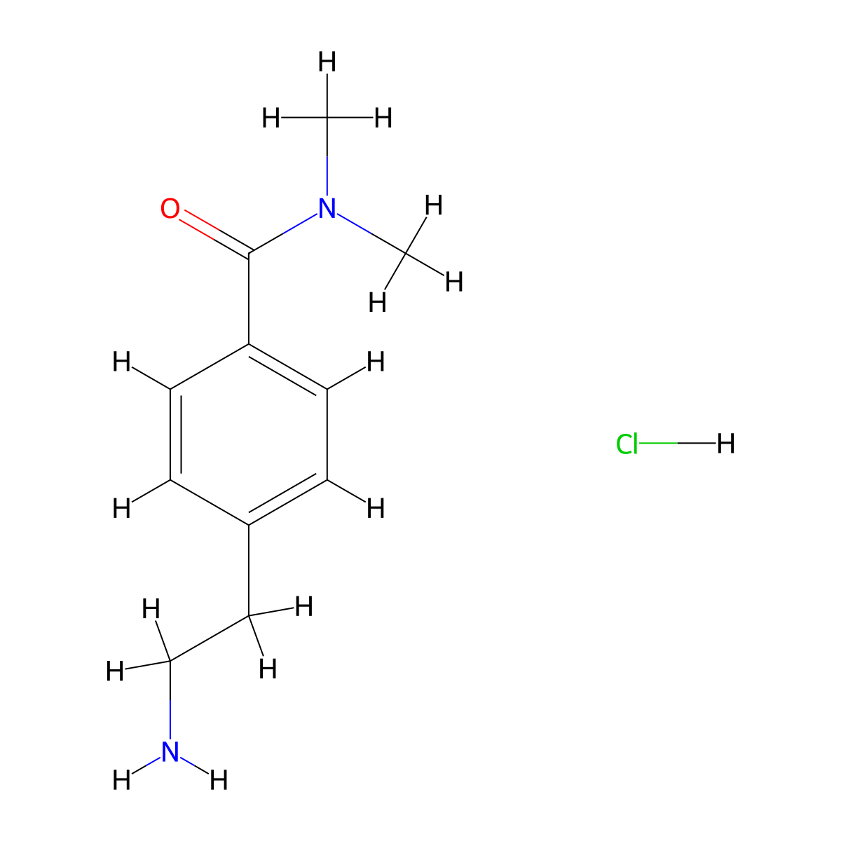 4-(2-Amino-ethyl)-N,N-dimethyl-benzamide hydrochloride molecular structure, CAS 1373223-74-5