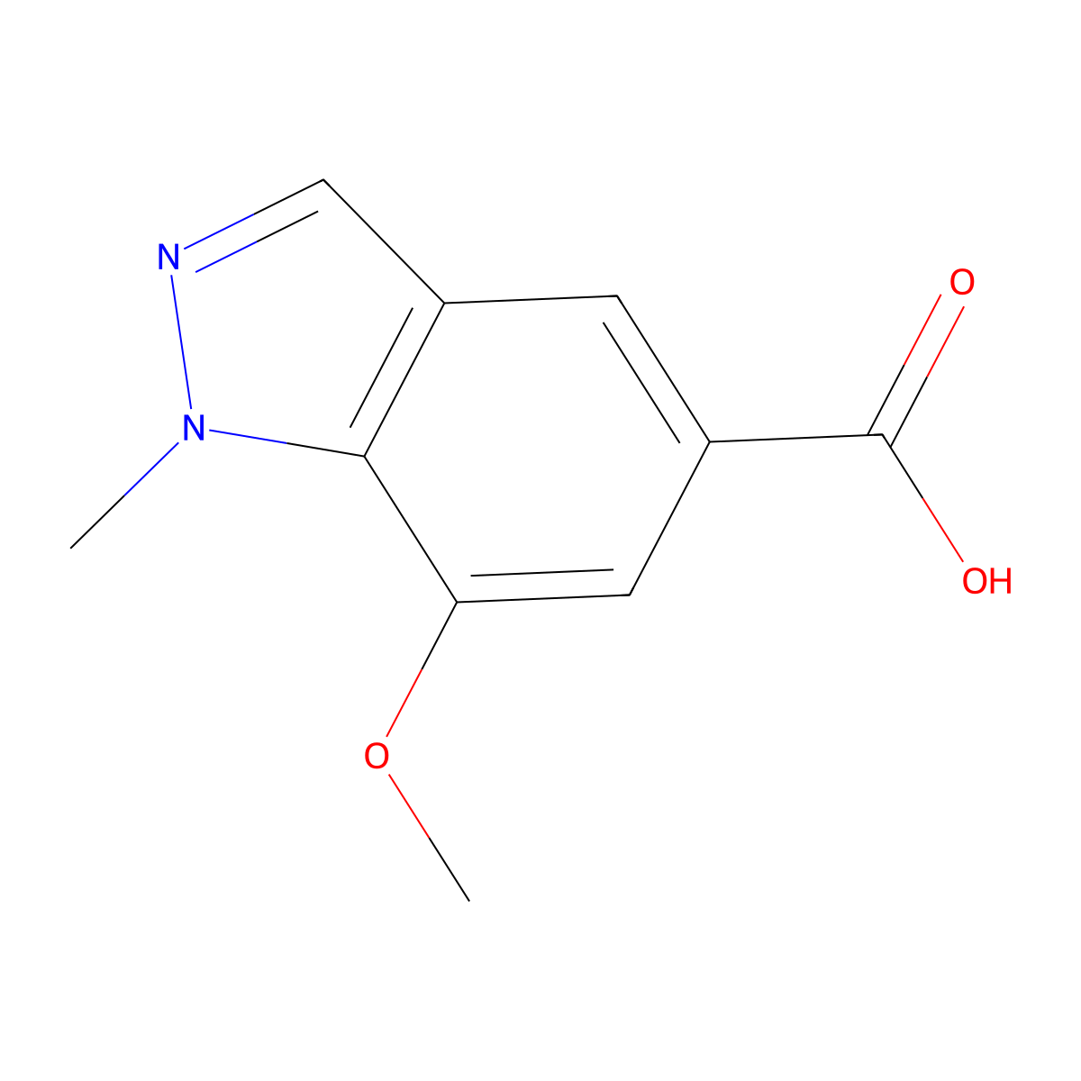 7-Methoxy-1-methyl-1H-indazole-5-carboxylic acid molecular structure, CAS 1373223-79-0