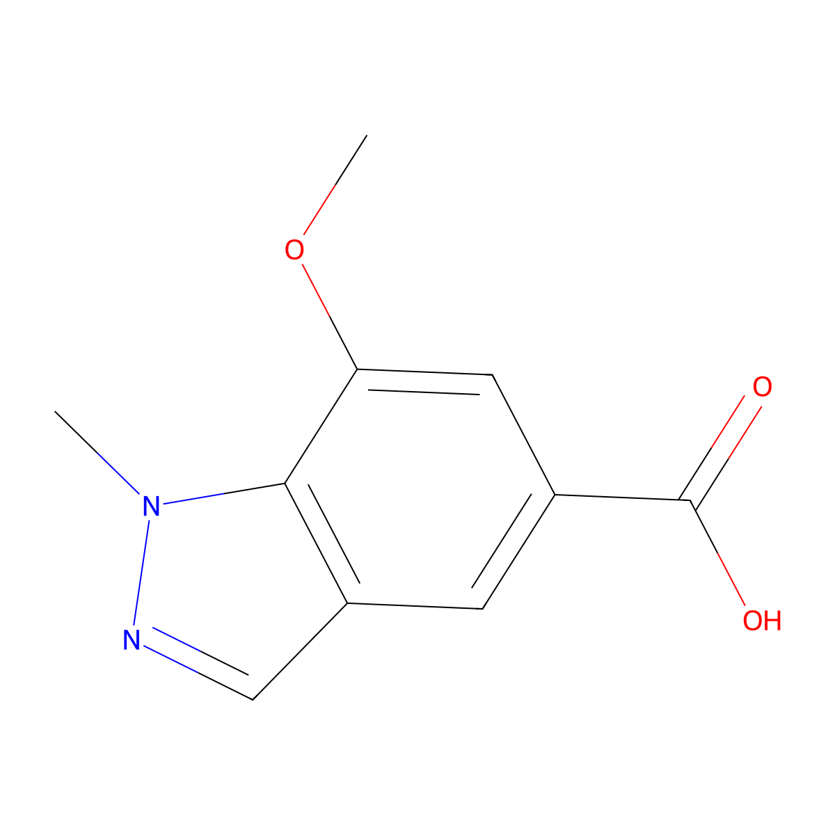 7-Methoxy-1-methyl-1H-indazole-5-carboxylic acid molecular structure, CAS 1373223-79-0