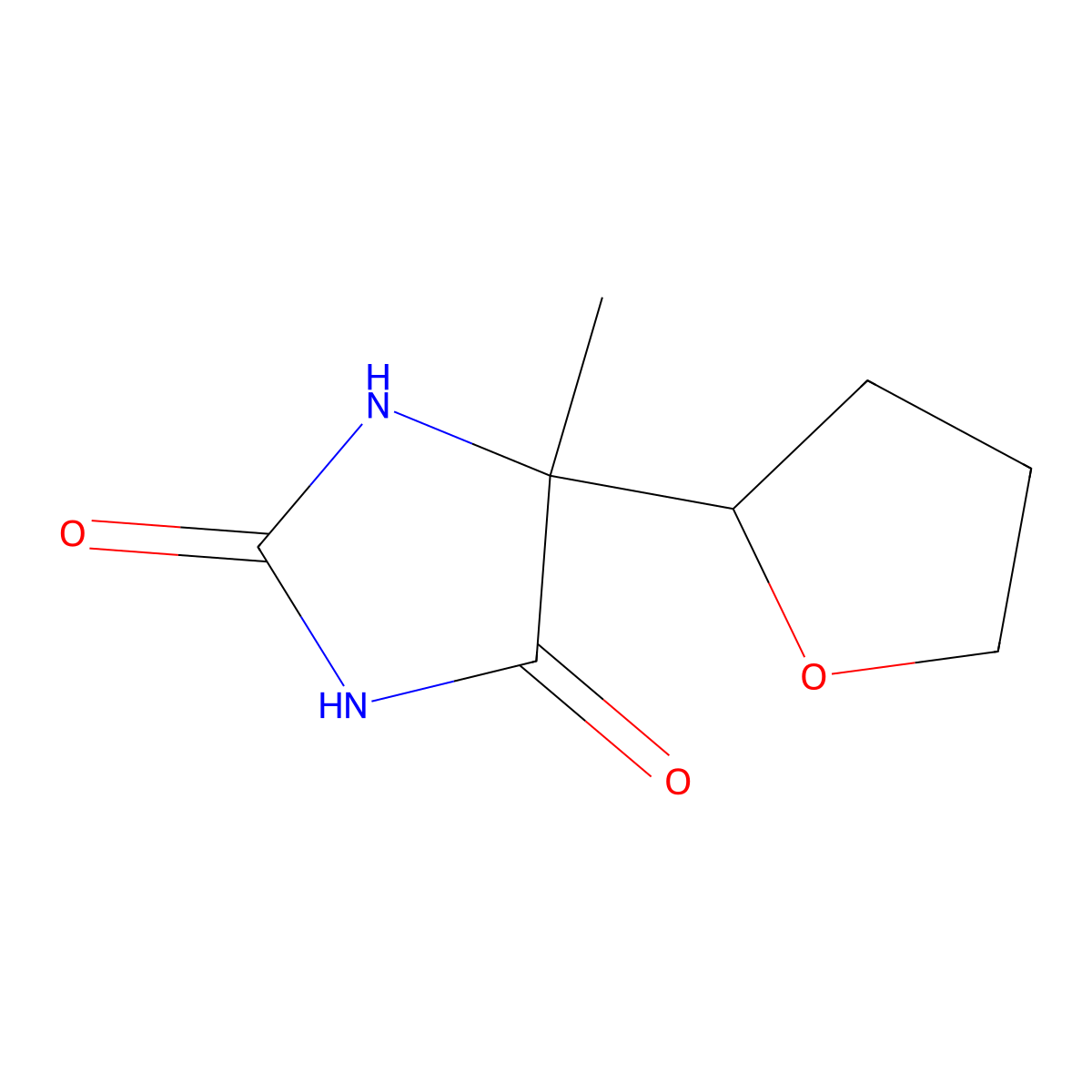 5-Methyl-5-(oxolan-2-yl)imidazolidine-2,4-dione molecular structure, CAS 1373226-91-5