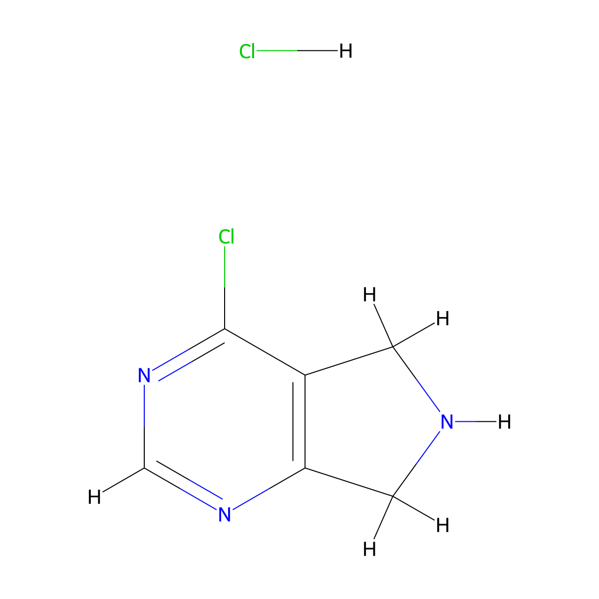 4-chloro-5H,6H,7H-pyrrolo[3,4-d]pyrimidine hydrochloride molecular structure, CAS 1373228-90-0