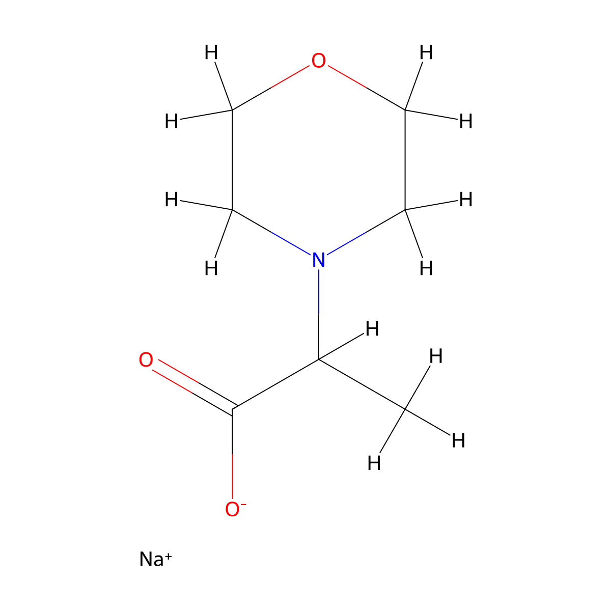 Sodium 2-(morpholin-4-yl)propanoate molecular structure, CAS 1373231-36-7