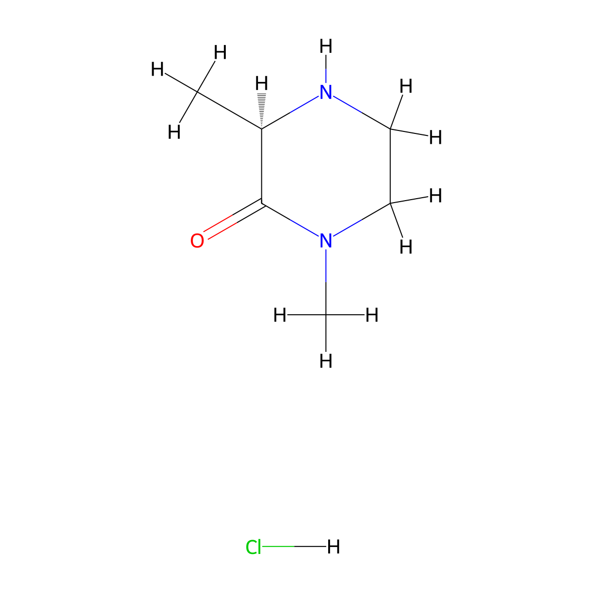 (R)-1,3-Dimethyl-piperazin-2-one hydrochloride molecular structure, CAS 1373232-29-1