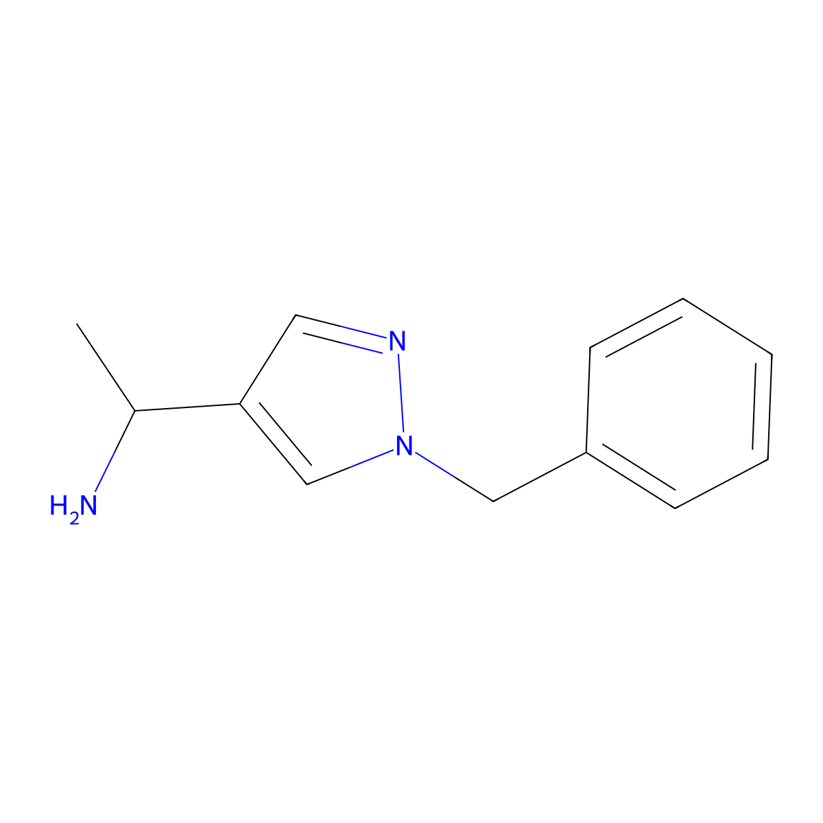 (S)-1-(1-Benzyl-1H-pyrazol-4-yl)-ethylamine molecular structure, CAS 1373232-30-4