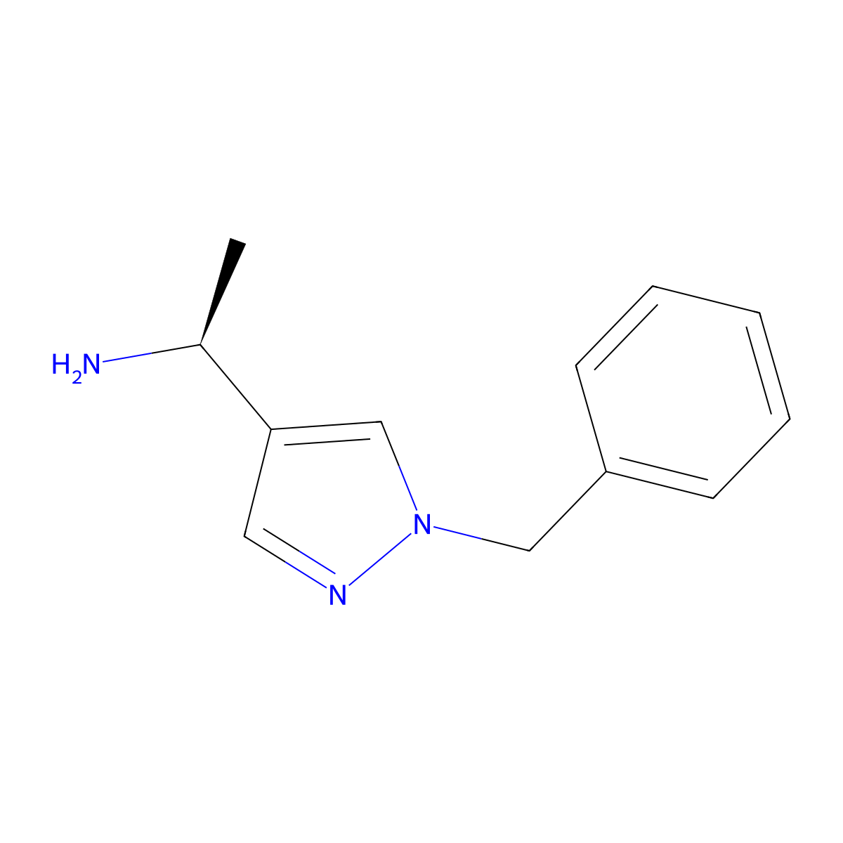 (S)-1-(1-Benzyl-1H-pyrazol-4-yl)-ethylamine molecular structure, CAS 1373232-30-4