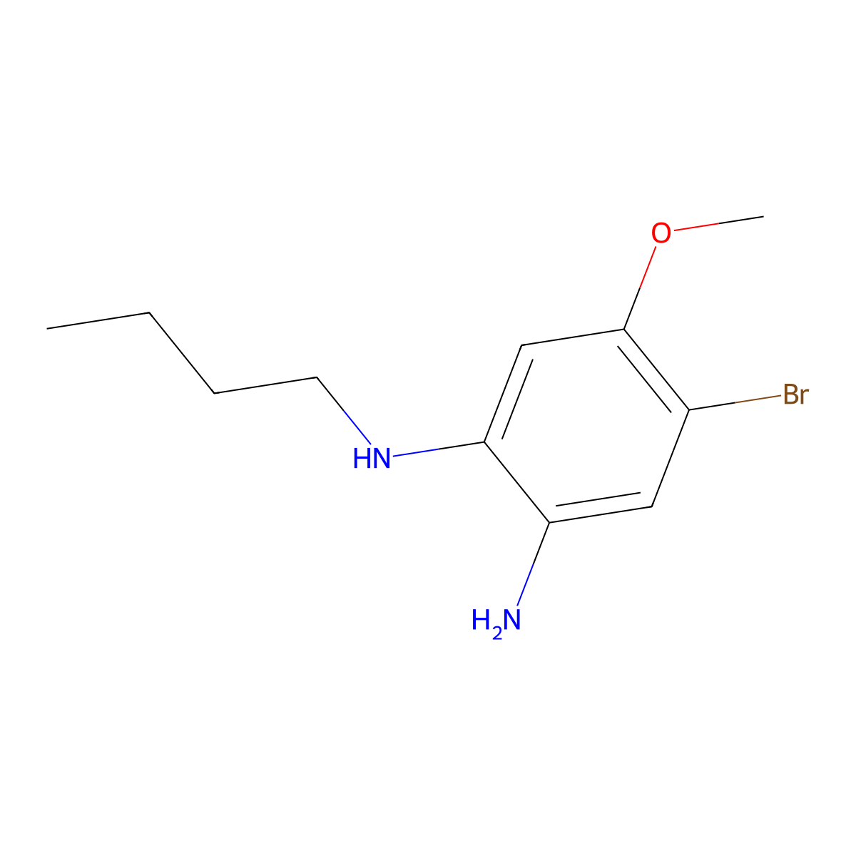 4-Bromo-1-N-butyl-5-methoxybenzene-1,2-diamine molecular structure, CAS 1373232-32-6