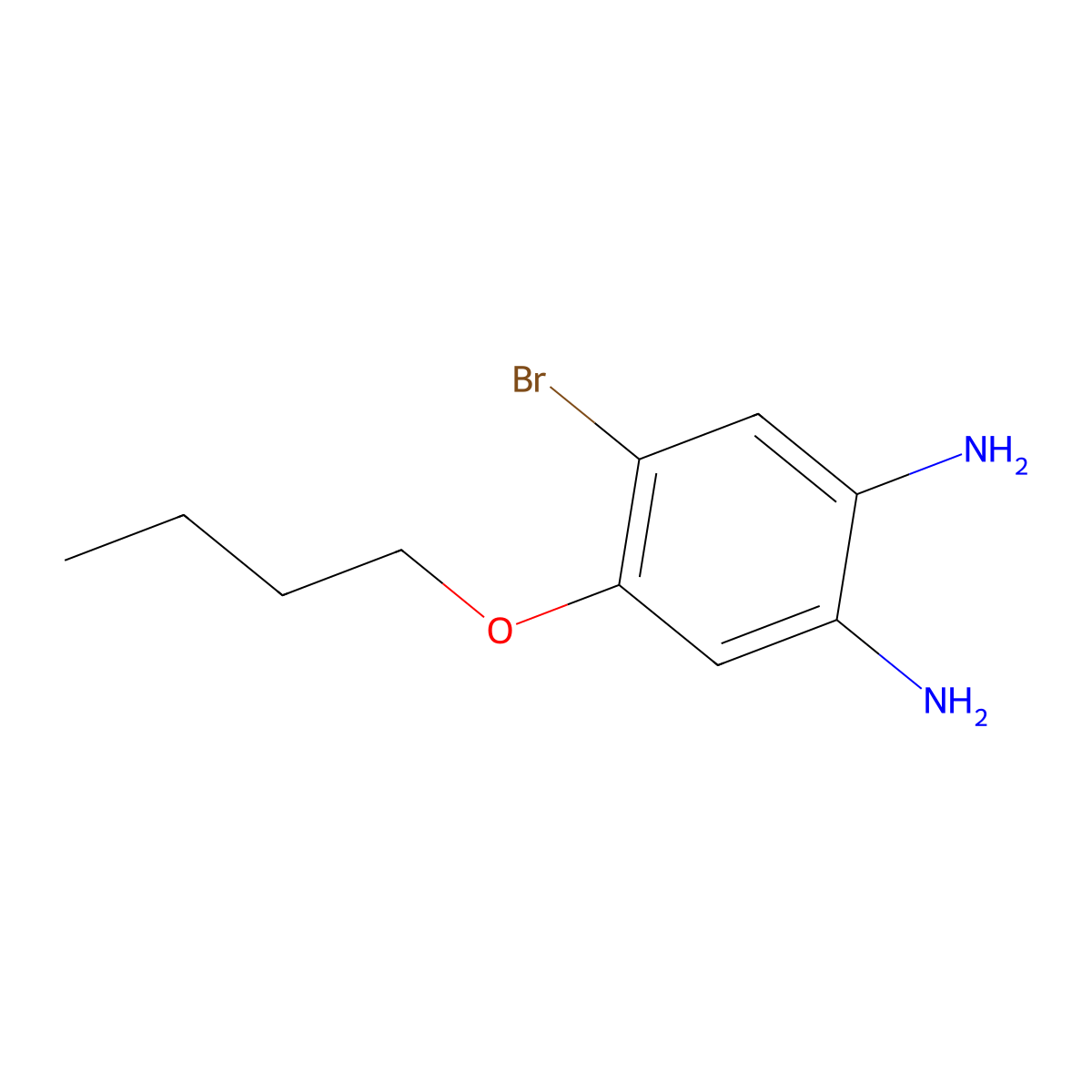 4-Bromo-5-butoxybenzene-1,2-diamine molecular structure, CAS 1373232-36-0