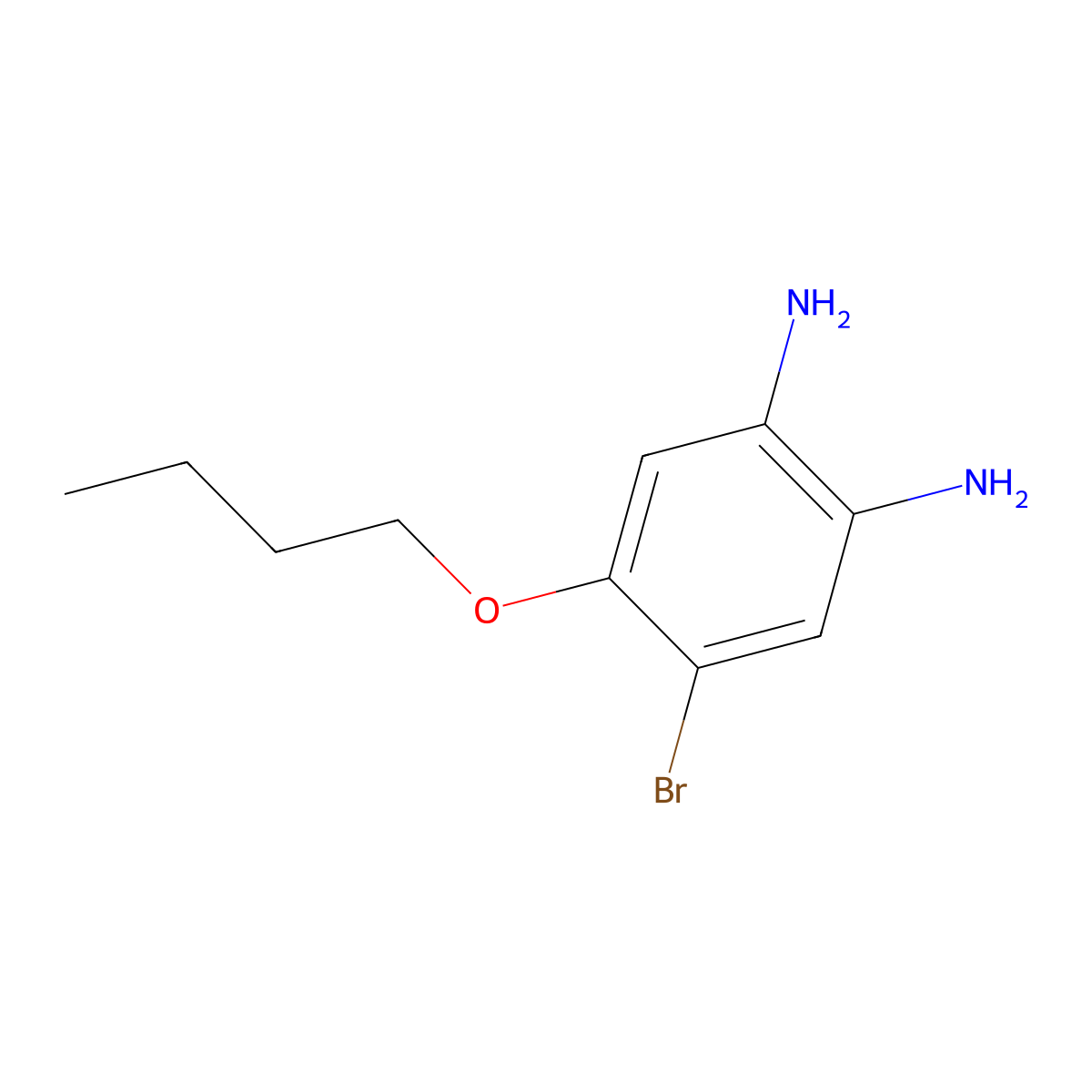 4-Bromo-5-butoxybenzene-1,2-diamine molecular structure, CAS 1373232-36-0