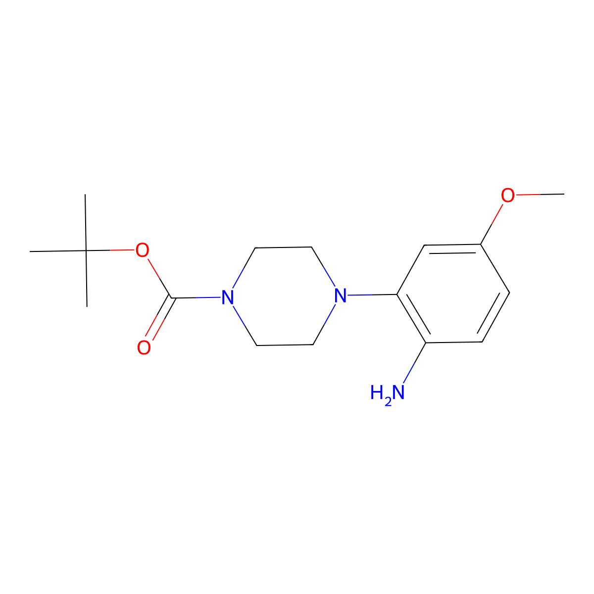 Tert-butyl 4-(2-amino-5-methoxyphenyl)piperazine-1-carboxylate molecular structure, CAS 1373232-41-7
