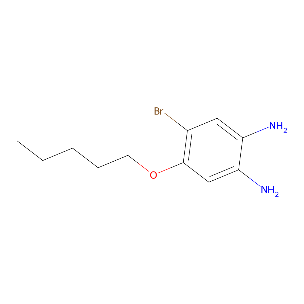 4-Bromo-5-(pentyloxy)benzene-1,2-diamine molecular structure, CAS 1373232-50-8