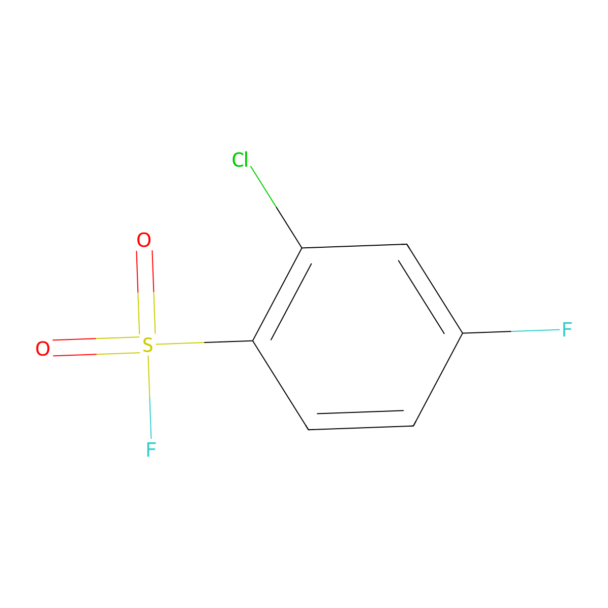 2-Chloro-4-fluorobenzene-1-sulfonyl fluoride molecular structure, CAS 1373232-51-9