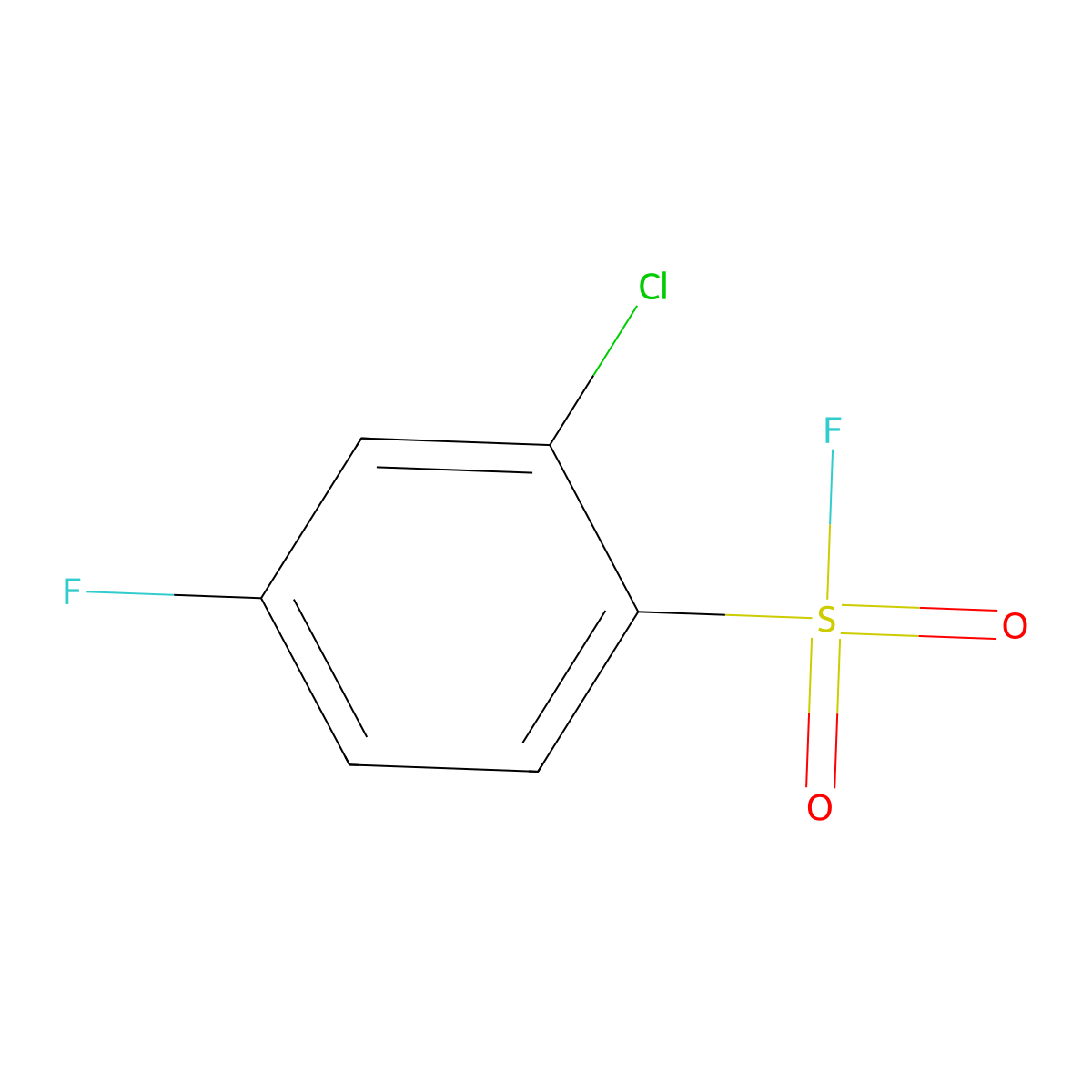 2-Chloro-4-fluorobenzene-1-sulfonyl fluoride molecular structure, CAS 1373232-51-9