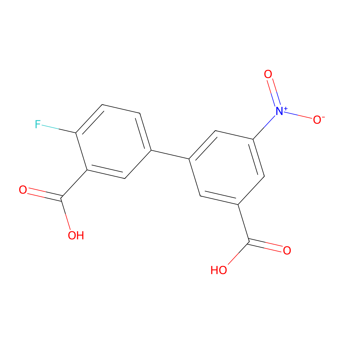 4-Fluoro-5'-nitrobiphenyl-3,3'-dicarboxylic acid molecular structure, CAS 1373232-53-1