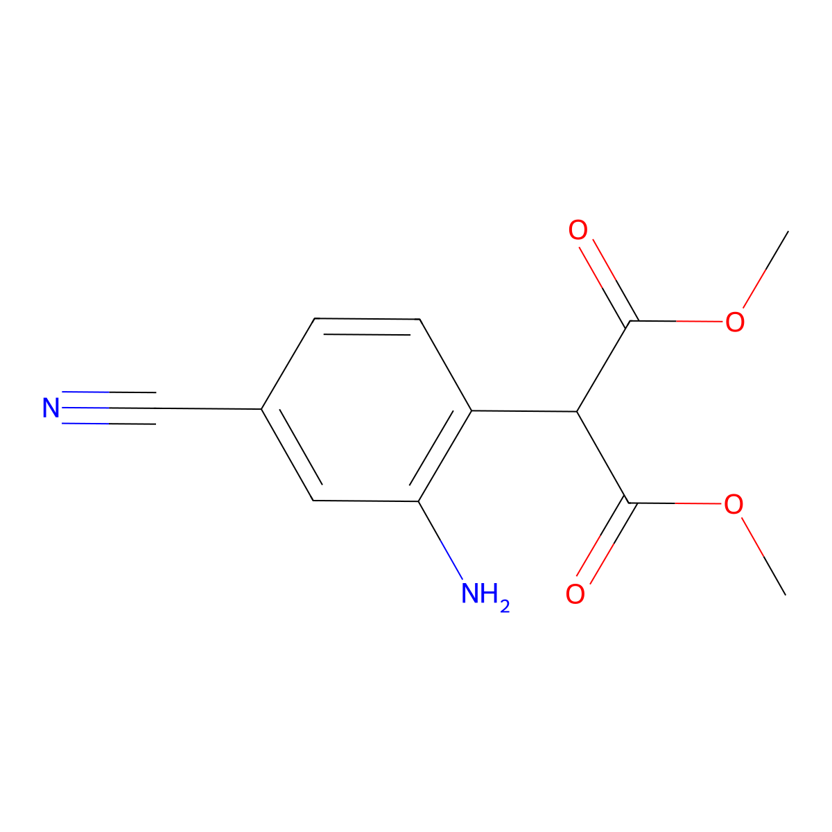 1,3-Dimethyl 2-(2-amino-4-cyanophenyl)propanedioate molecular structure, CAS 1373232-54-2