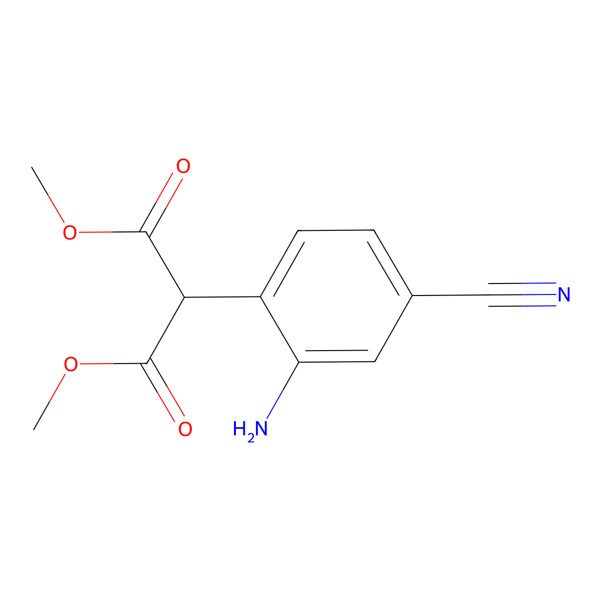 1,3-Dimethyl 2-(2-amino-4-cyanophenyl)propanedioate molecular structure, CAS 1373232-54-2