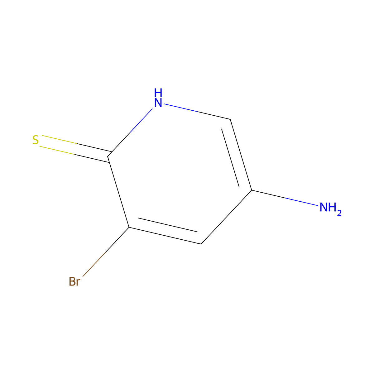 5-Amino-3-bromopyridine-2-thiol molecular structure, CAS 1373232-57-5