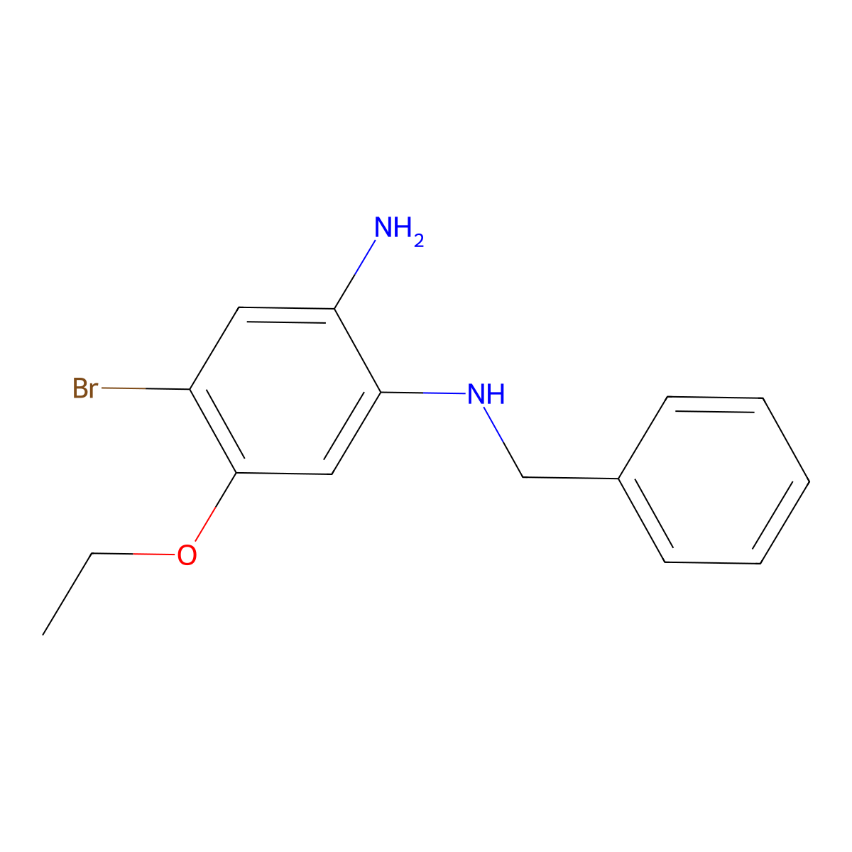 1-N-Benzyl-4-bromo-5-ethoxybenzene-1,2-diamine molecular structure, CAS 1373232-60-0