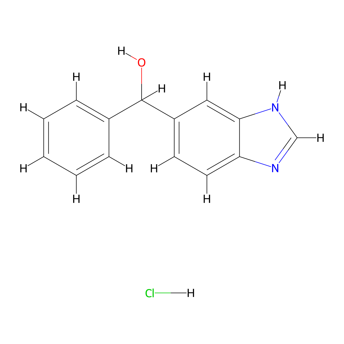 1H-1,3-Benzodiazol-5-YL(phenyl)methanol, hcl molecular structure, CAS 1373232-61-1