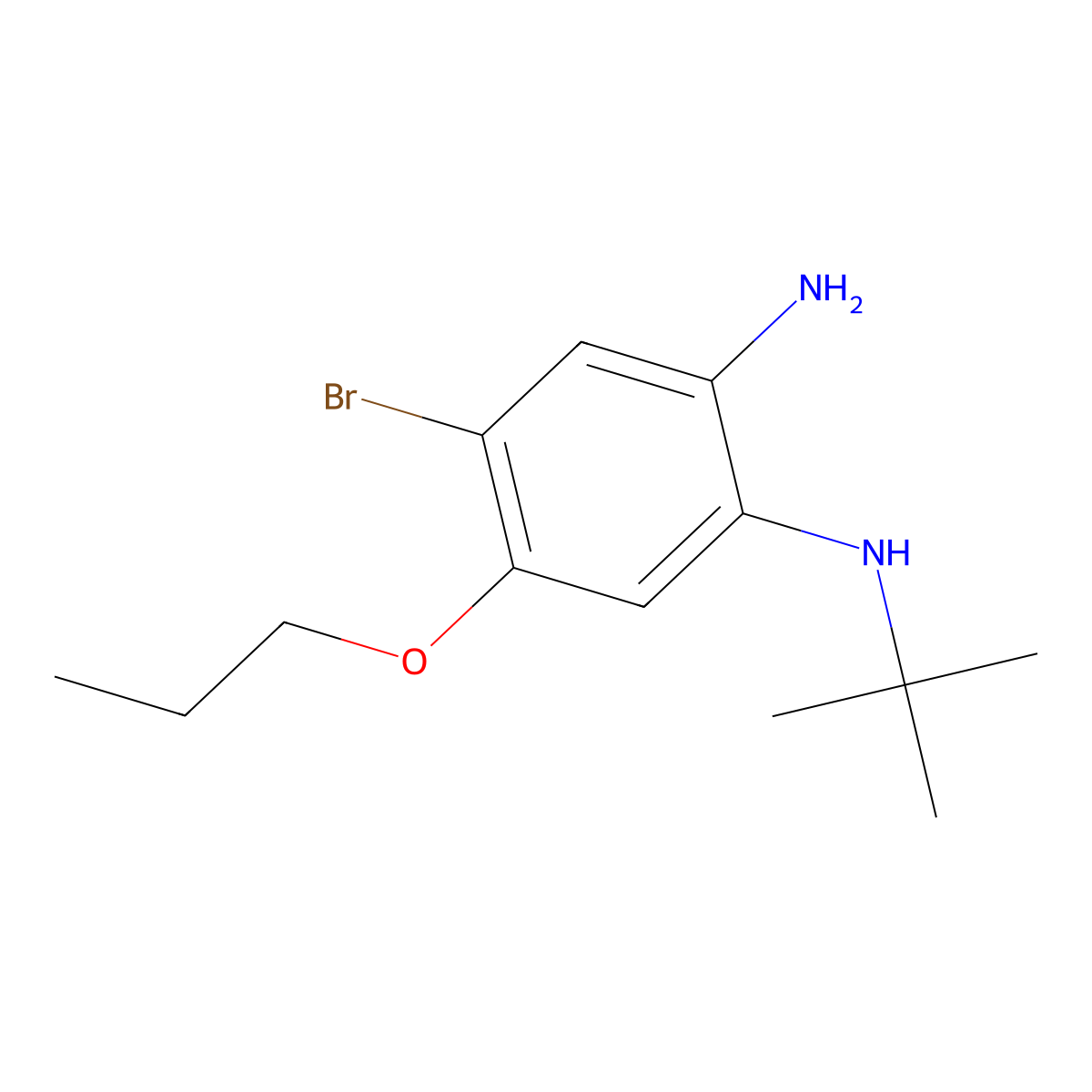 4-Bromo-1-N-tert-butyl-5-propoxybenzene-1,2-diamine molecular structure, CAS 1373232-63-3