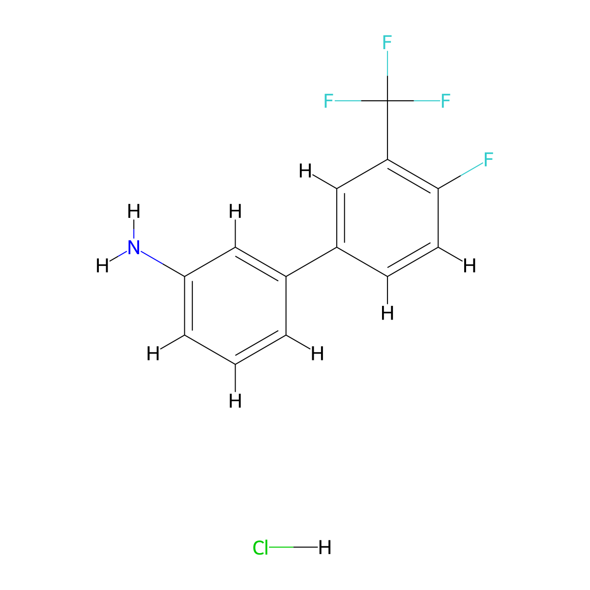 3-[4-Fluoro-3-(trifluoromethyl)phenyl]aniline hydrochloride molecular structure, CAS 1373232-65-5