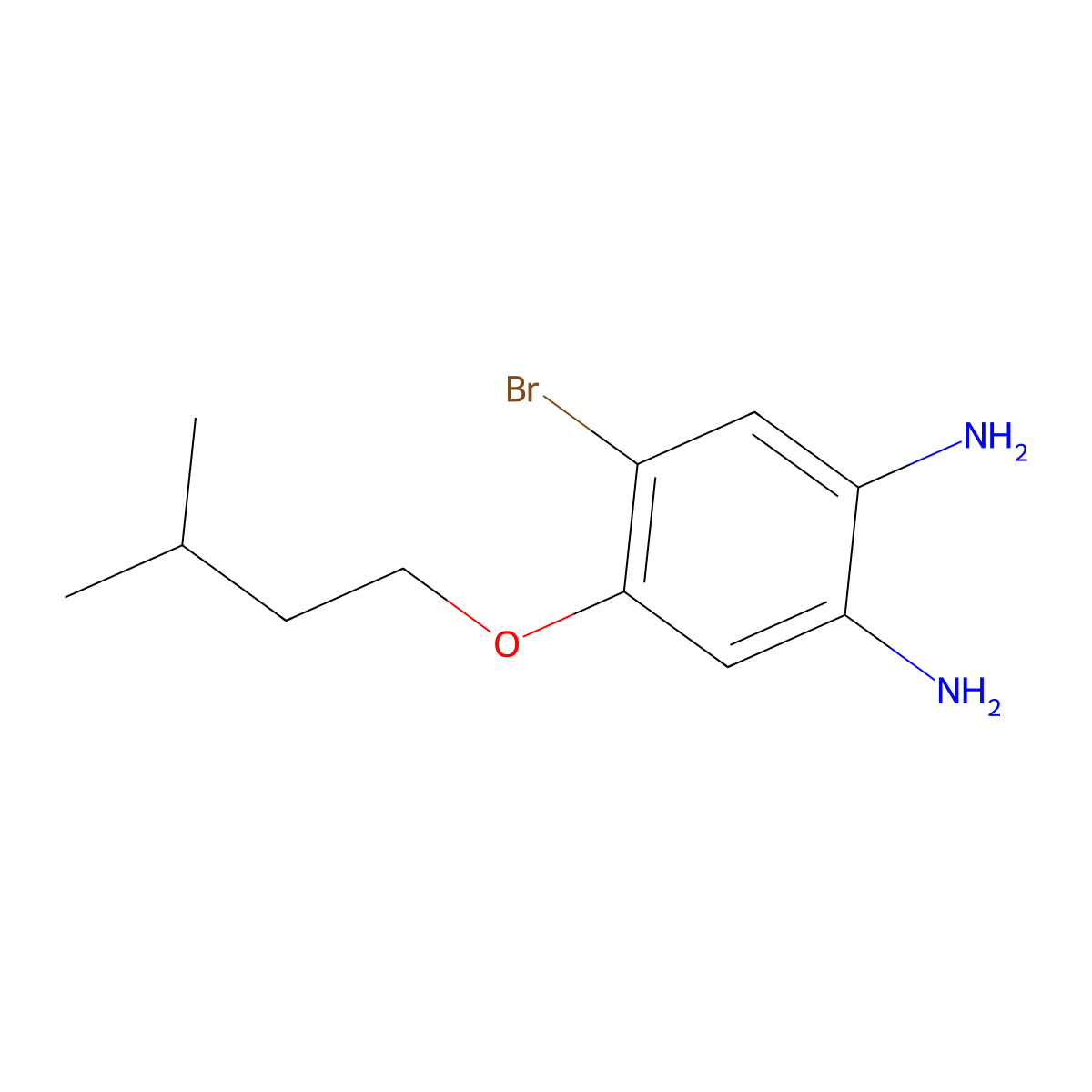 4-Bromo-5-(3-methylbutoxy)benzene-1,2-diamine molecular structure, CAS 1373232-73-5