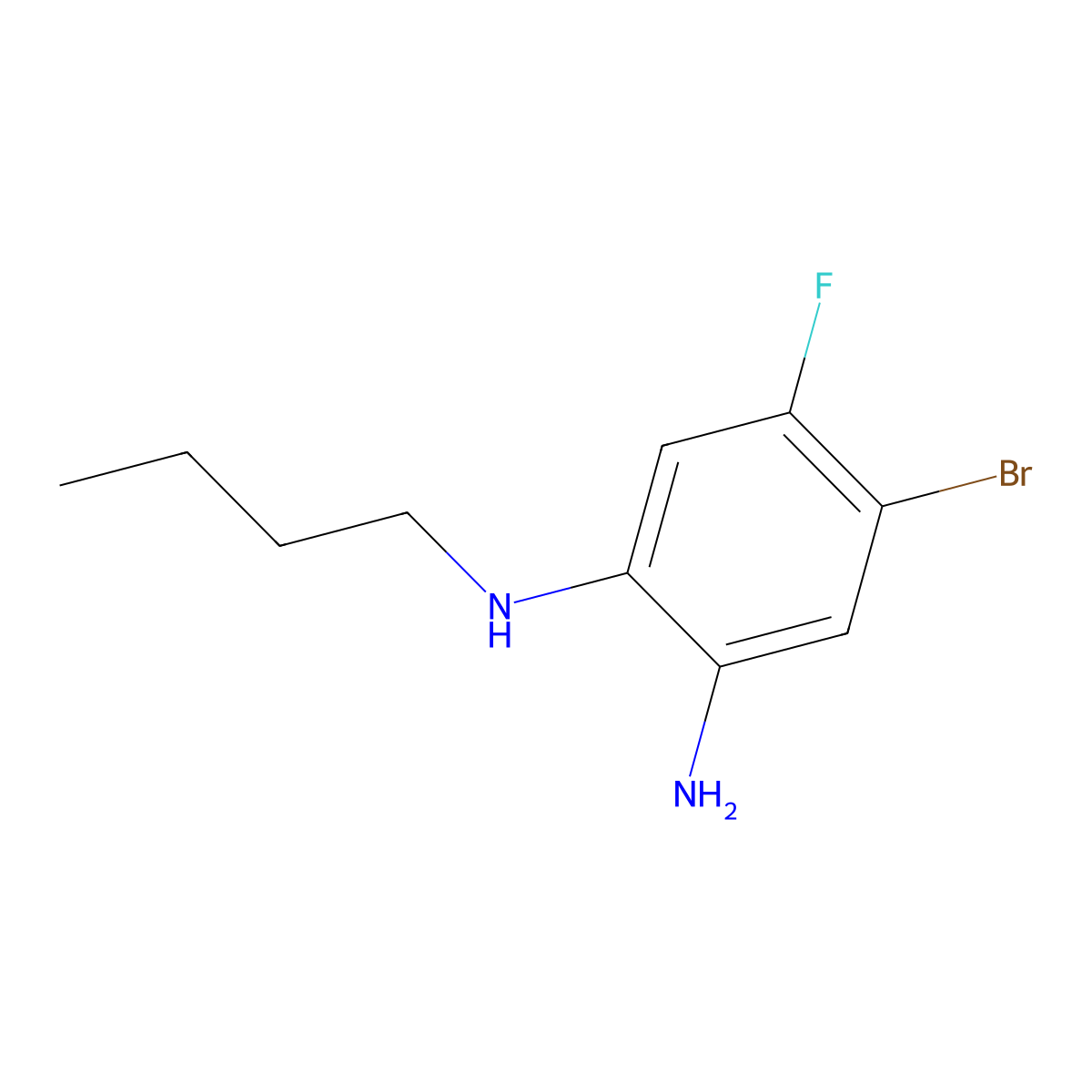 4-bromo-1-N-butyl-5-fluorobenzene-1,2-diamine molecular structure, CAS 1373232-74-6