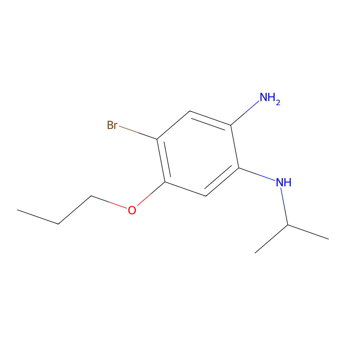 4-Bromo-1-N-isopropyl-5-propoxybenzene-1,2-diamine molecular structure, CAS 1373232-76-8