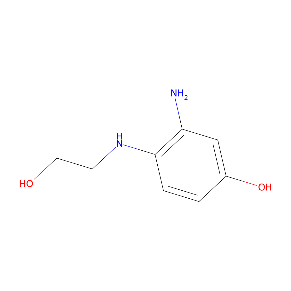 3-Amino-4-[(2-hydroxyethyl)amino]phenol molecular structure, CAS 1373232-77-9