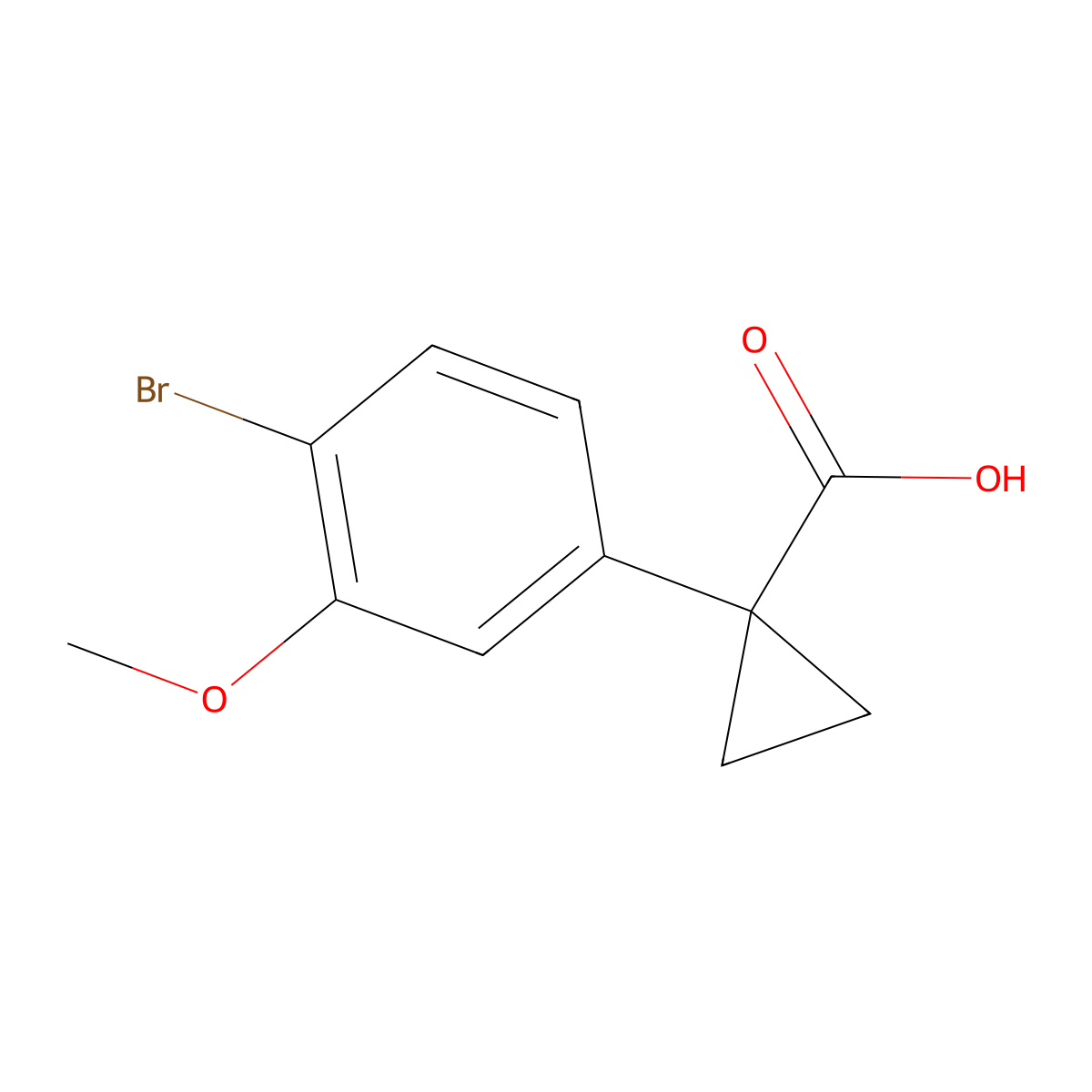 1-(4-Bromo-3-methoxyphenyl)cyclopropane-1-carboxylic acid molecular structure, CAS 1373232-79-1