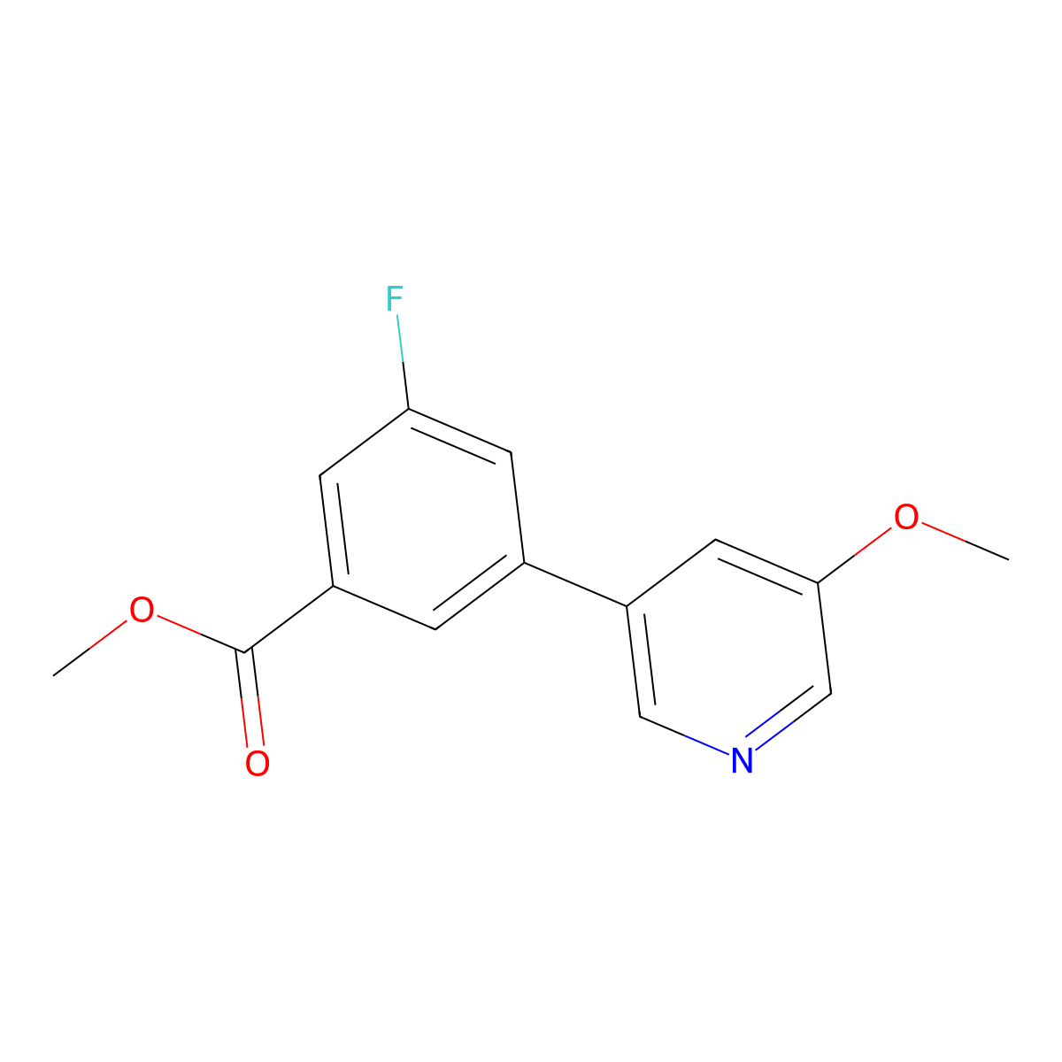 Methyl 3-fluoro-5-(5-methoxypyridin-3-yl)benzoate molecular structure, CAS 1373232-83-7