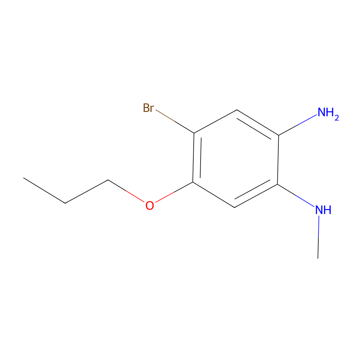 4-Bromo-1-N-methyl-5-propoxybenzene-1,2-diamine molecular structure, CAS 1373232-86-0