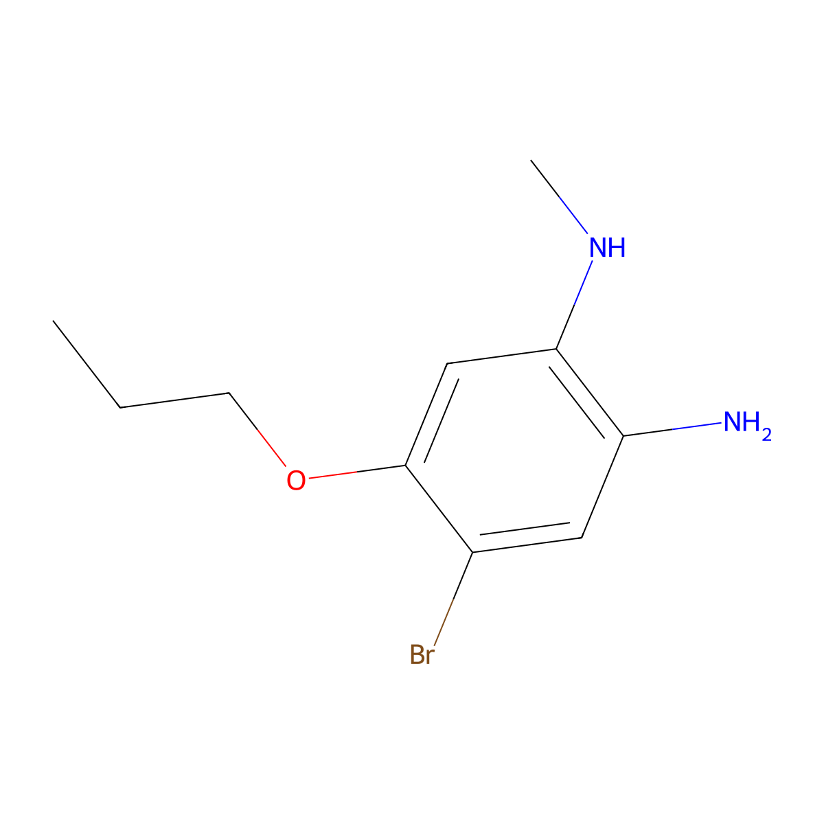 4-Bromo-1-N-methyl-5-propoxybenzene-1,2-diamine molecular structure, CAS 1373232-86-0