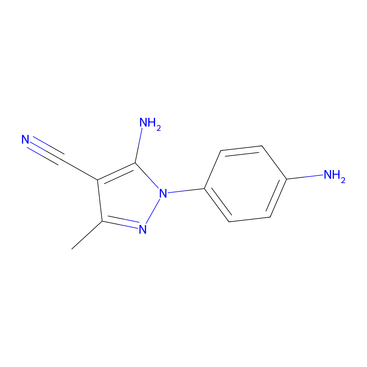 5-Amino-1-(4-aminophenyl)-3-methylpyrazole-4-carbonitrile molecular structure, CAS 1373232-87-1