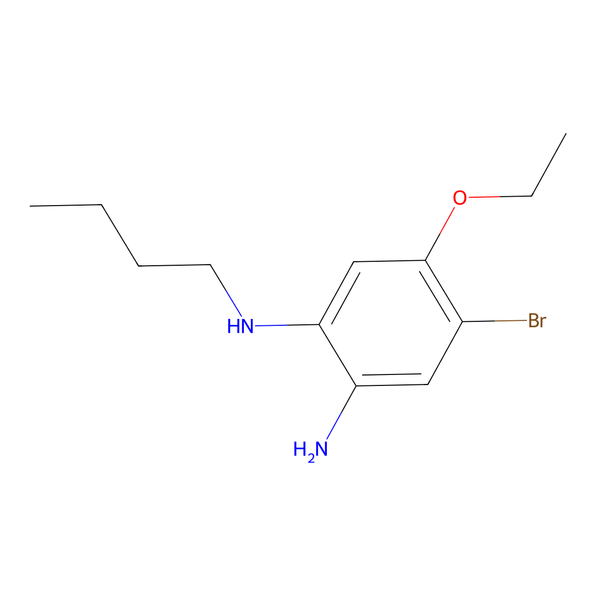 4-Bromo-1-N-butyl-5-ethoxybenzene-1,2-diamine molecular structure, CAS 1373232-94-0