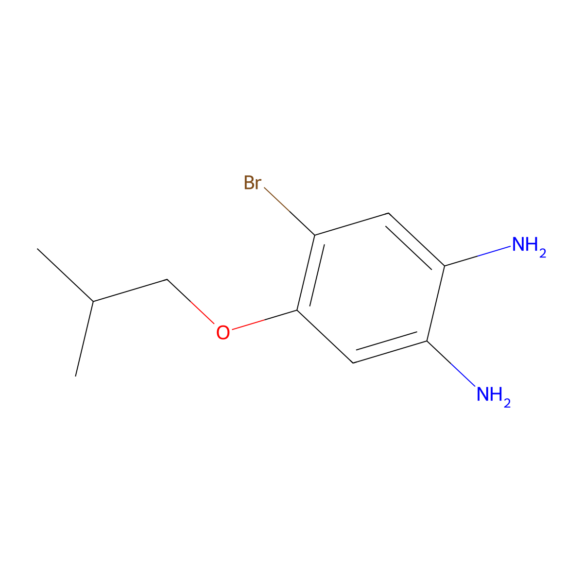 4-Bromo-5-(2-methylpropoxy)benzene-1,2-diamine molecular structure, CAS 1373232-96-2