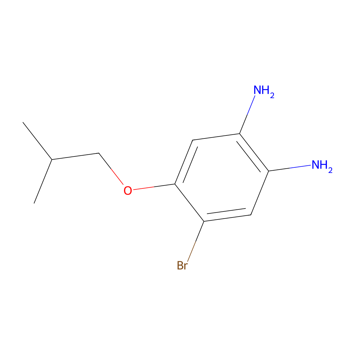 4-Bromo-5-(2-methylpropoxy)benzene-1,2-diamine molecular structure, CAS 1373232-96-2