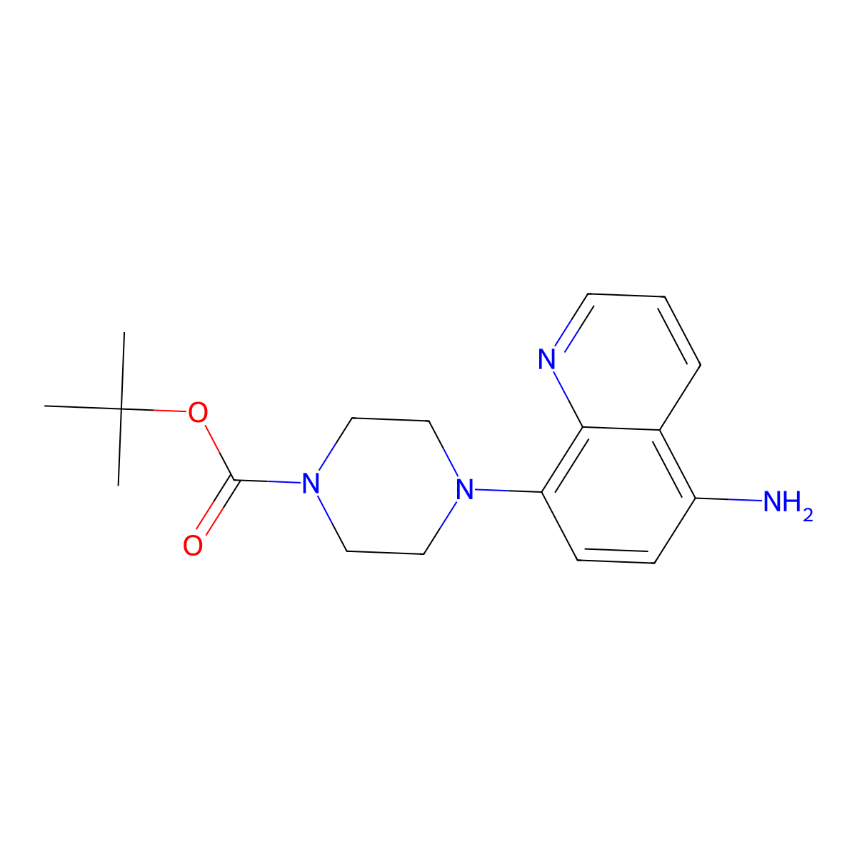 tert-Butyl 4-(5-aminoquinolin-8-yl)piperazine-1-carboxylate molecular structure, CAS 1373232-98-4