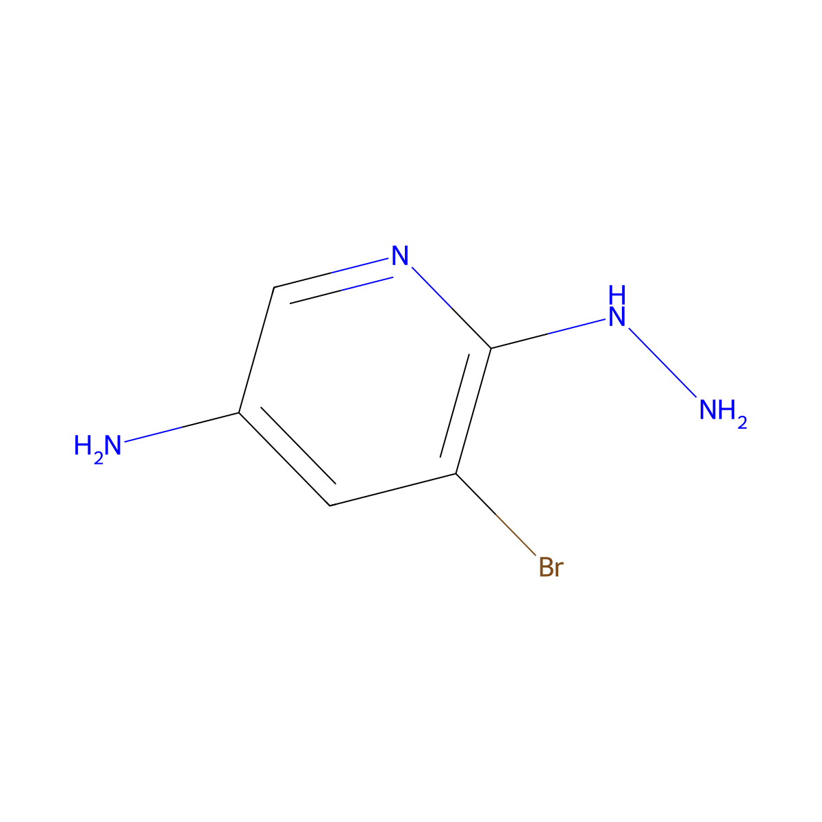5-Bromo-6-hydrazinylpyridin-3-amine molecular structure, CAS 1373232-99-5