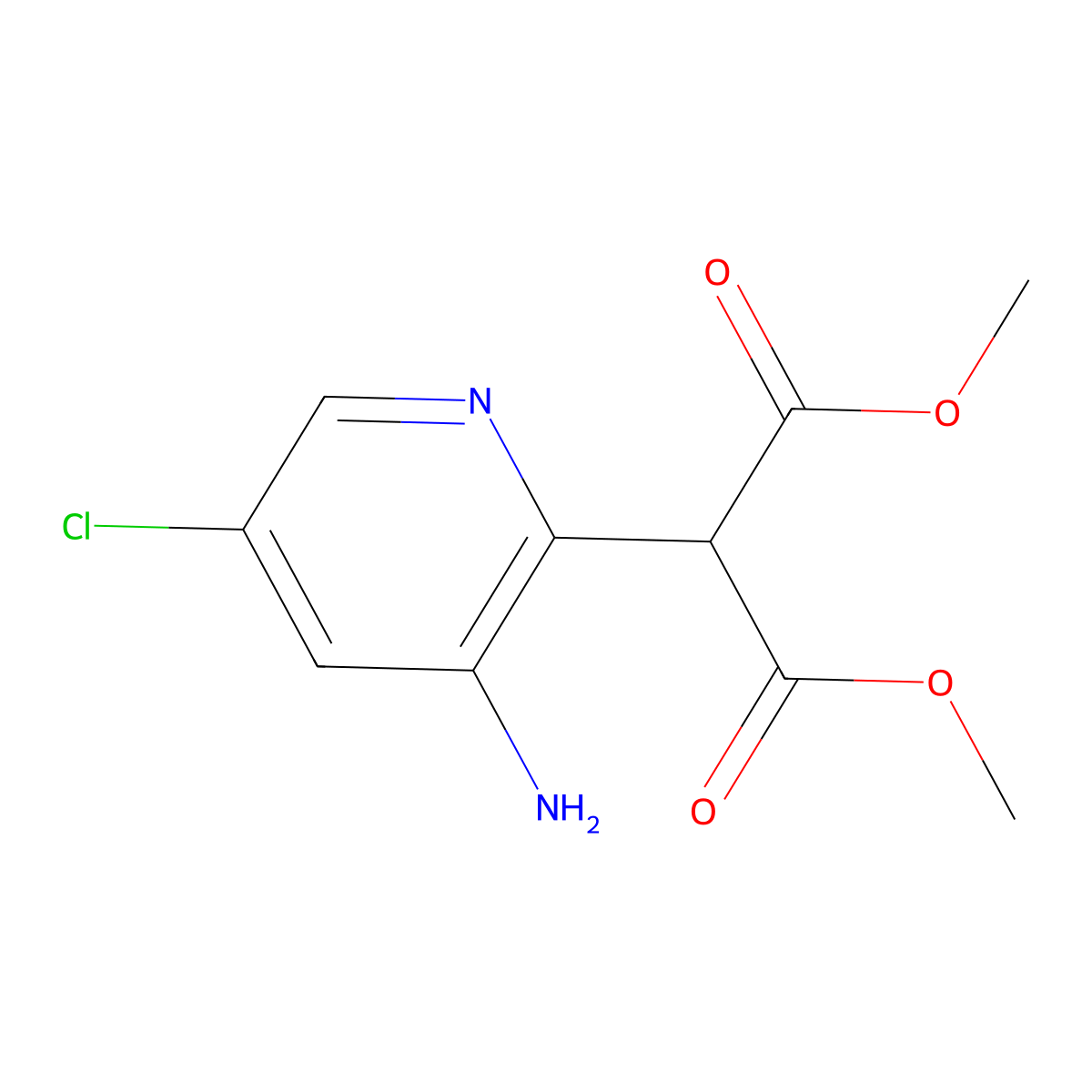 1,3-Dimethyl 2-(3-amino-5-chloropyridin-2-yl)propanedioate molecular structure, CAS 1373233-02-3