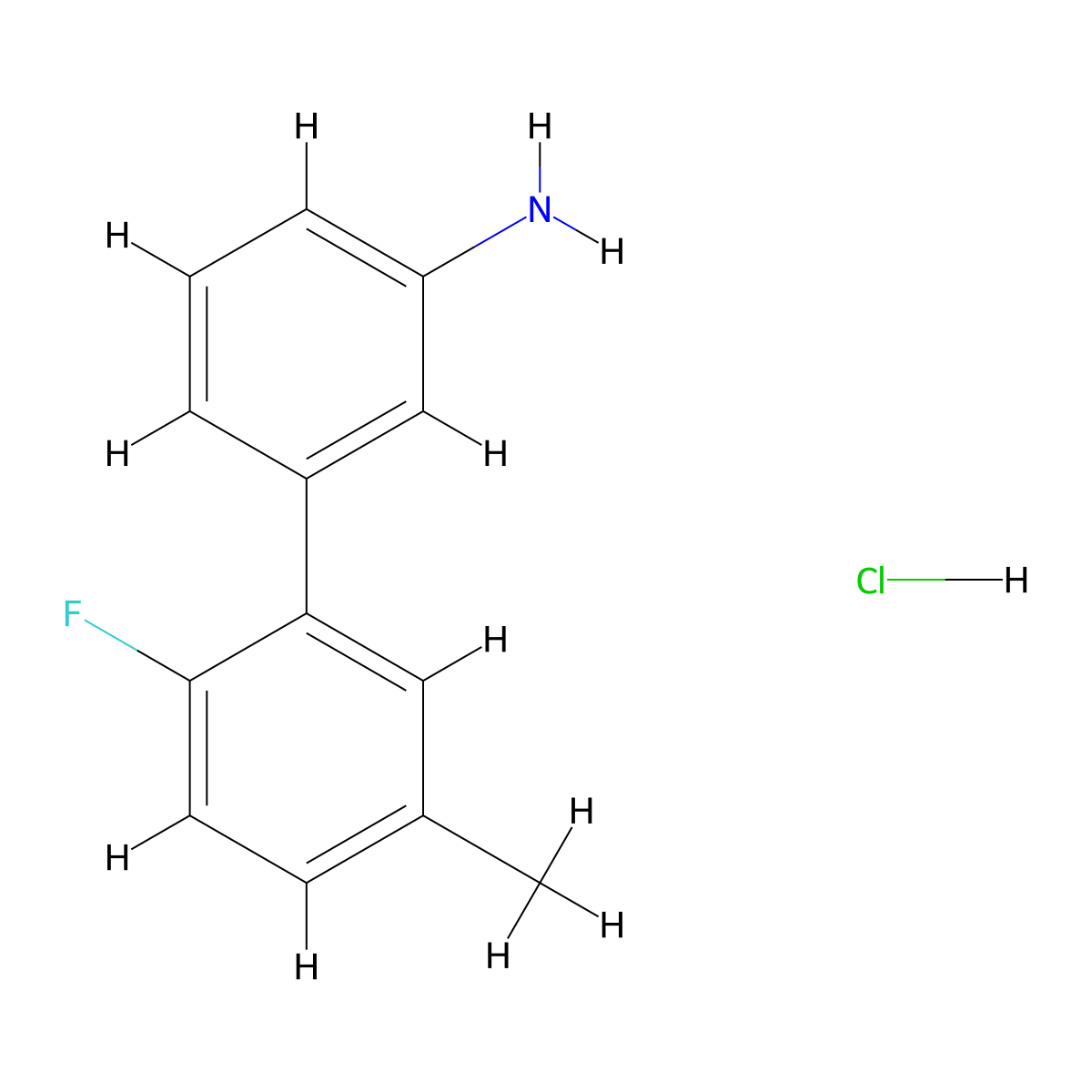 3-(2-Fluoro-5-methylphenyl)aniline hydrochloride molecular structure, CAS 1373233-03-4