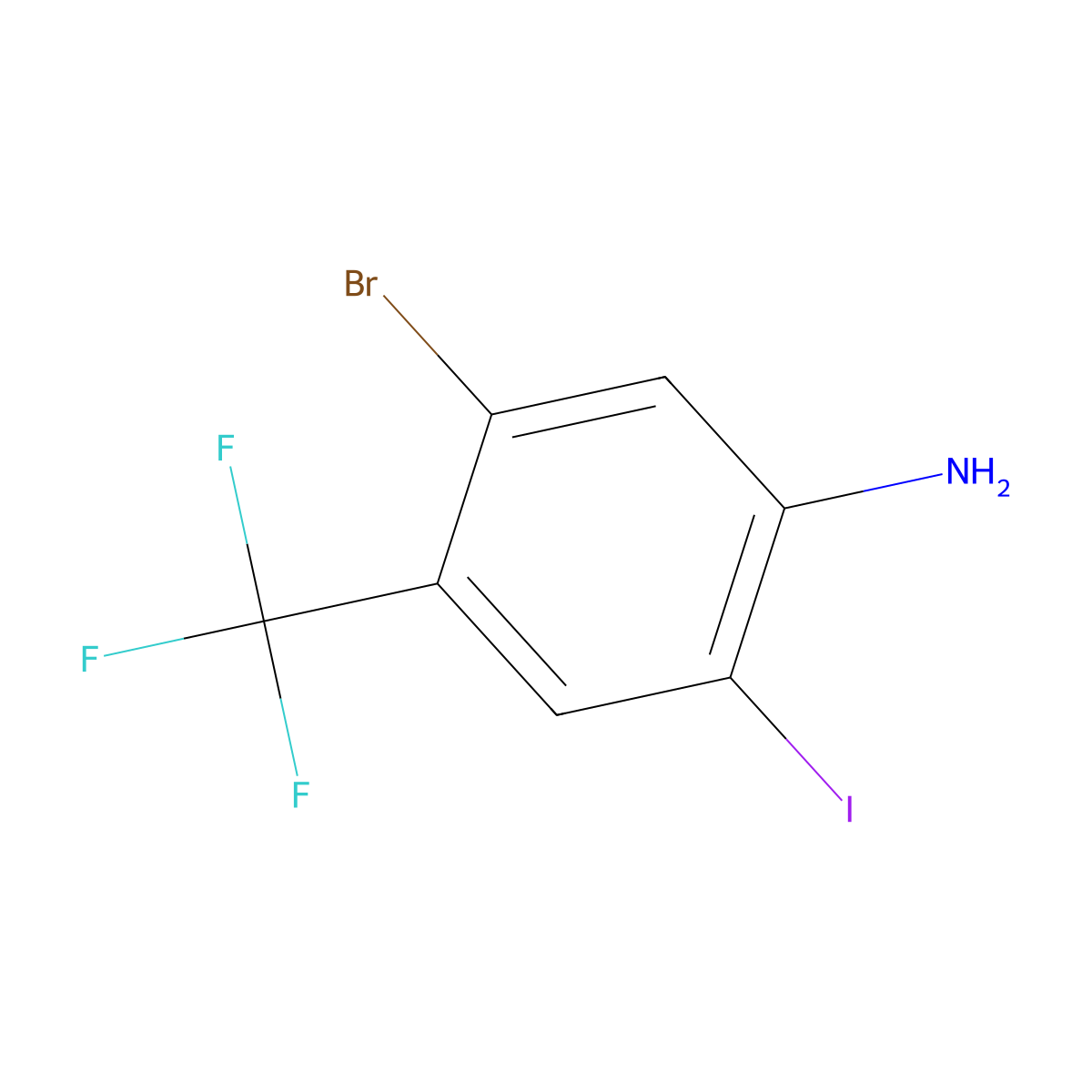 5-Bromo-2-iodo-4-(trifluoromethyl)aniline molecular structure, CAS 1373233-07-8