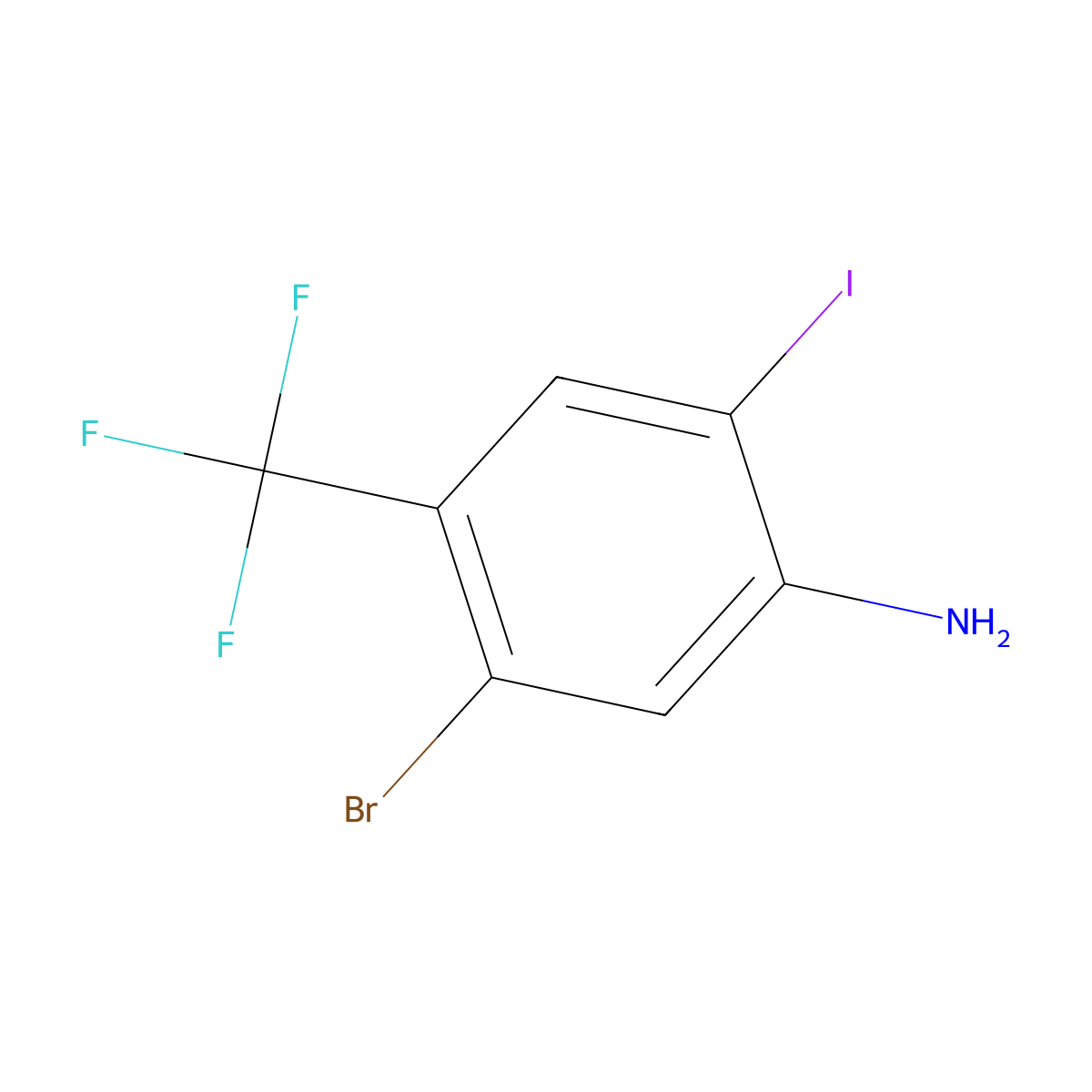 5-Bromo-2-iodo-4-(trifluoromethyl)aniline molecular structure, CAS 1373233-07-8