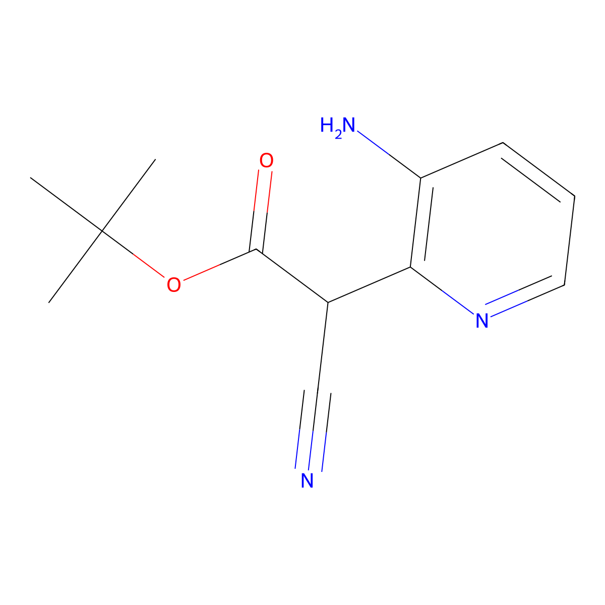 tert-Butyl 2-(3-aminopyridin-2-yl)-2-cyanoacetate molecular structure, CAS 1373233-08-9
