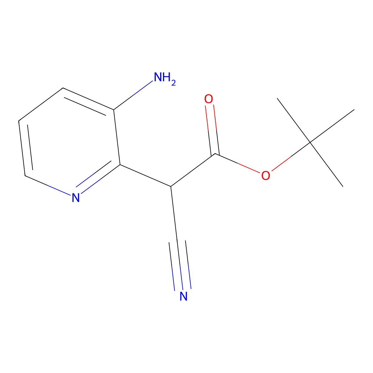 tert-Butyl 2-(3-aminopyridin-2-yl)-2-cyanoacetate molecular structure, CAS 1373233-08-9