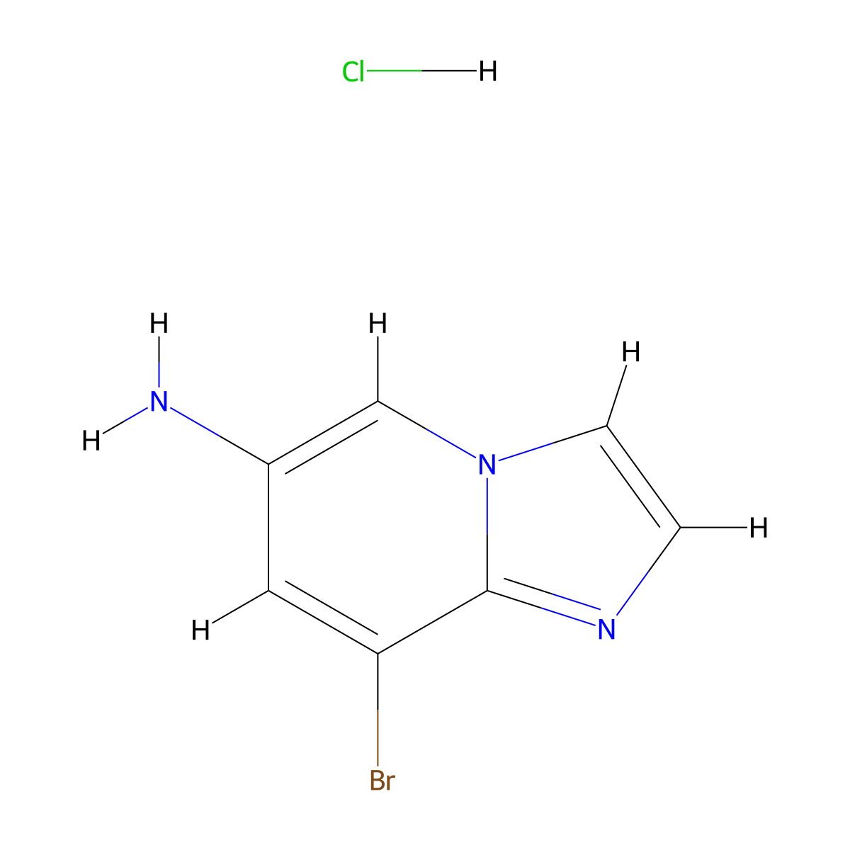 8-Bromoimidazo[1,2-a]pyridin-6-amine hydrochloride molecular structure, CAS 1373233-09-0