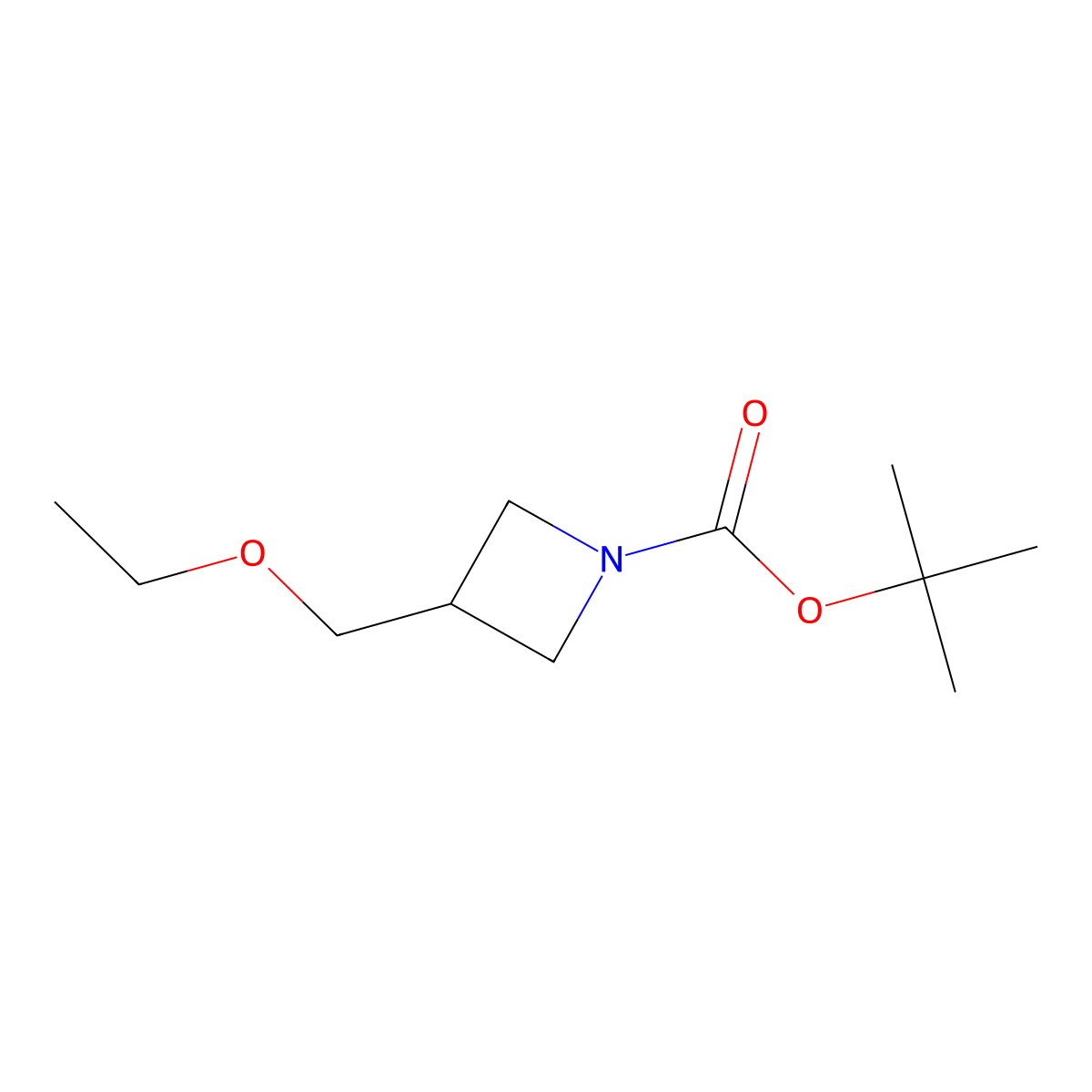 N-BOC-3-(Ethoxymethyl)azetidine molecular structure, CAS 1373233-11-4
