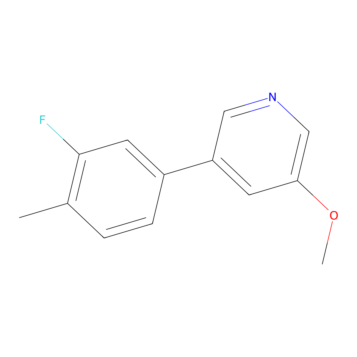3-(3-Fluoro-4-methylphenyl)-5-methoxypyridine molecular structure, CAS 1373233-14-7