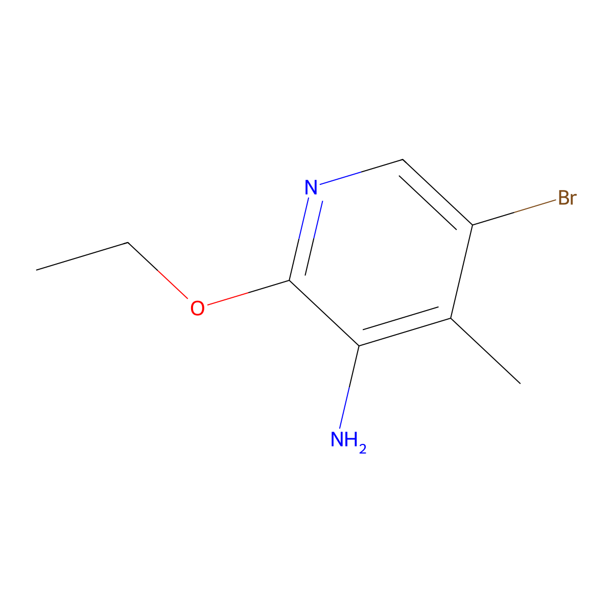 5-Bromo-2-ethoxy-4-methylpyridin-3-amine molecular structure, CAS 1373233-15-8