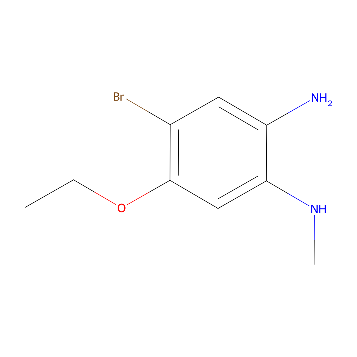 4-Bromo-5-ethoxy-1-N-methylbenzene-1,2-diamine molecular structure, CAS 1373233-20-5